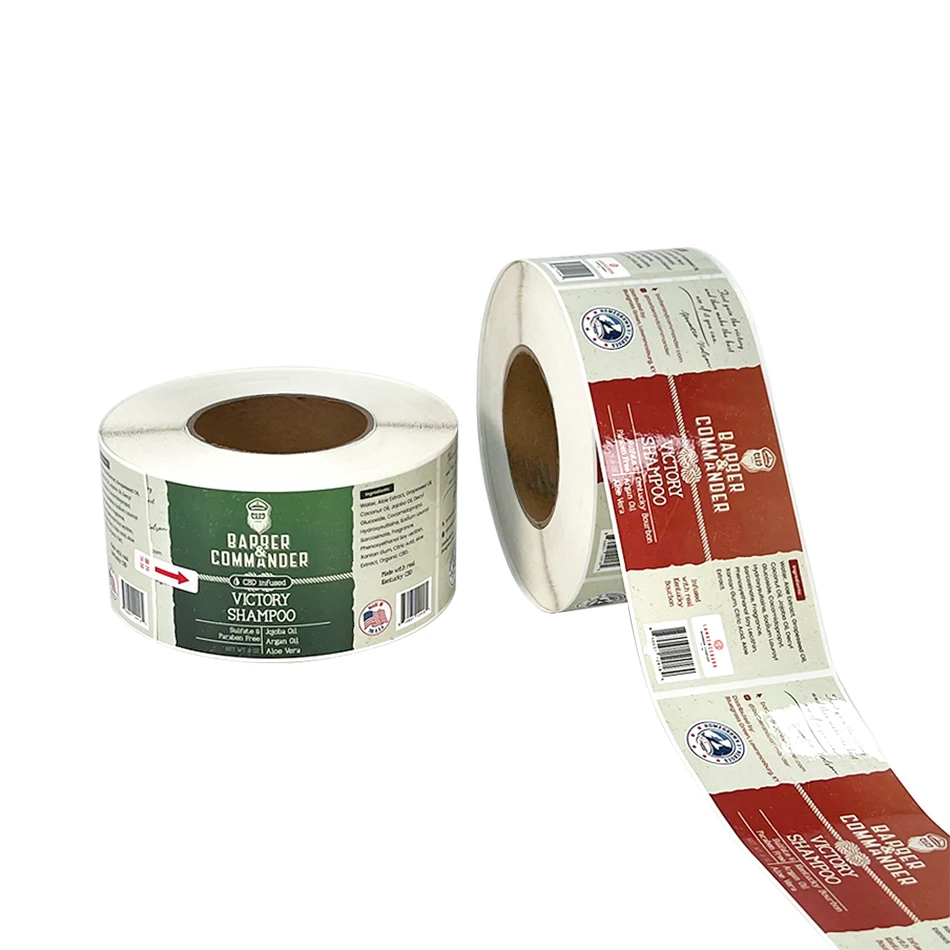 Custom Printing Cosmetic Plastic Logo Round Stickers  Waterproof Roll Bottle Package Vinyl Sticker