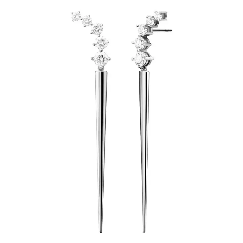 Gemnel Women Fashion Jewelry Gold Plated Fashion Jewelry Trendy 925 Sterling Silver bar Dangle Stud Earrings with Crystal