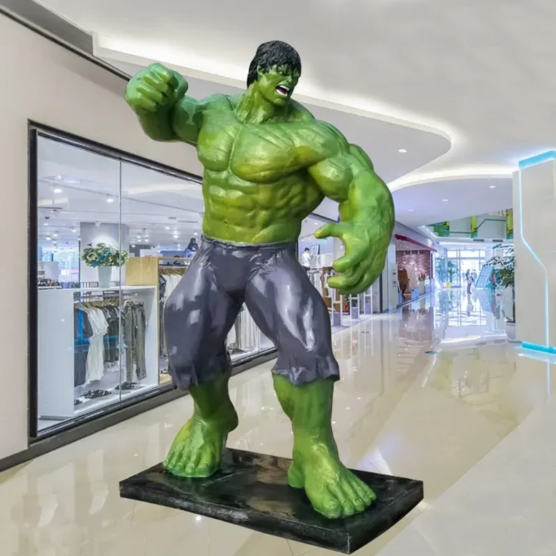 Custom Marvel Super Hero Character Hulk Sculpture Life Size Fiberglass Hulk Statue hulk