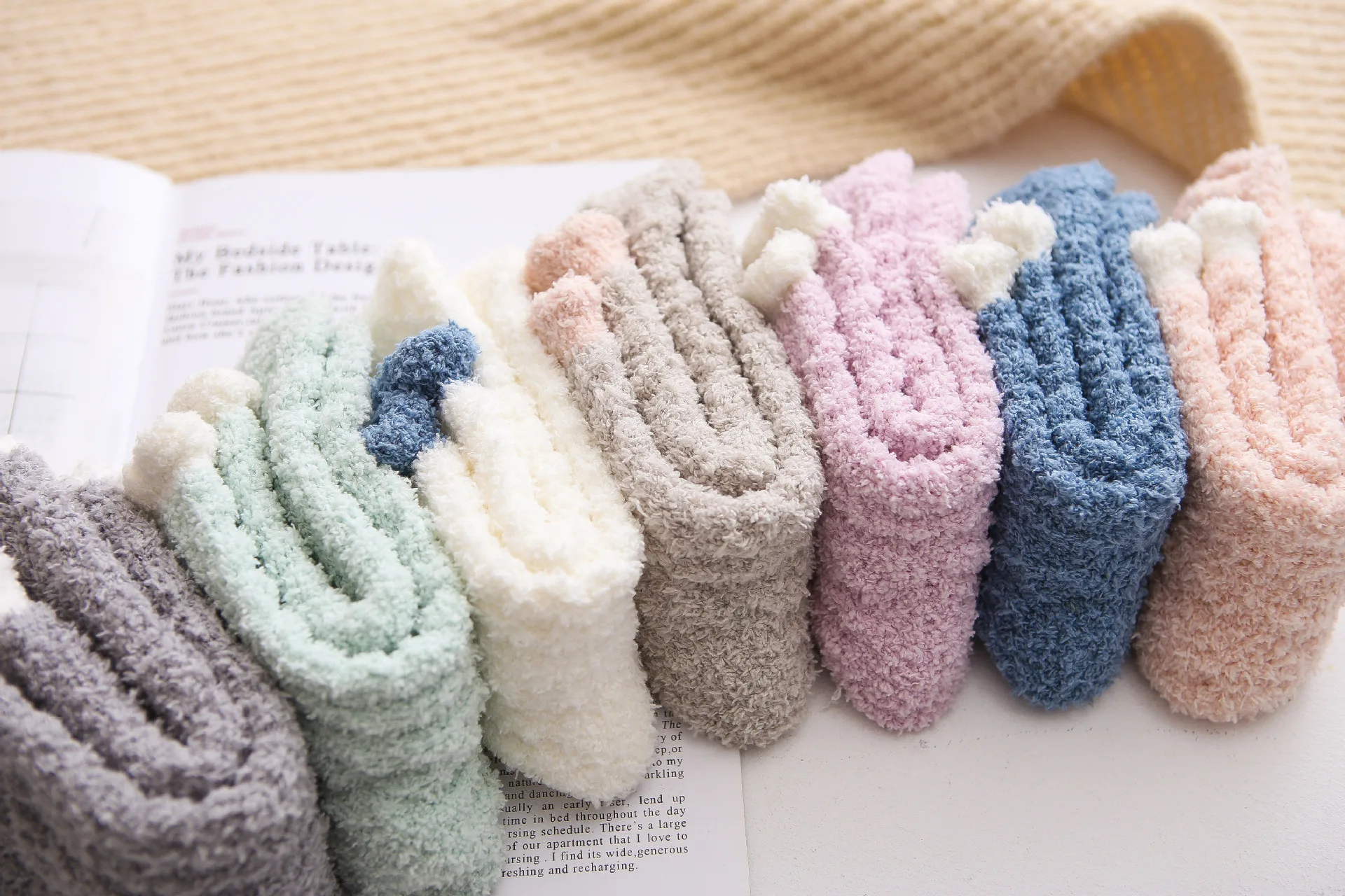 Fluffy Cozy Winter Warm Soft Fleece Comfy Thick Gift Slipper Socks For Women
