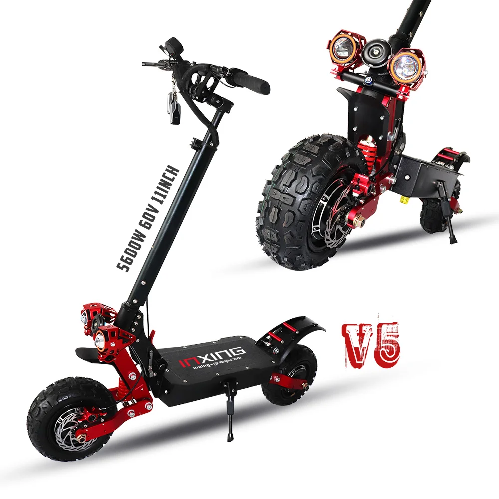 
Dual brushless motor 11inch V5 INXING 5600W electric moped 60V electrico Electric Scooters 