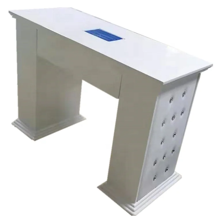 Modern portable white beauty salon tables tech technician nail station furniture manicure with dust collector and fan for nail