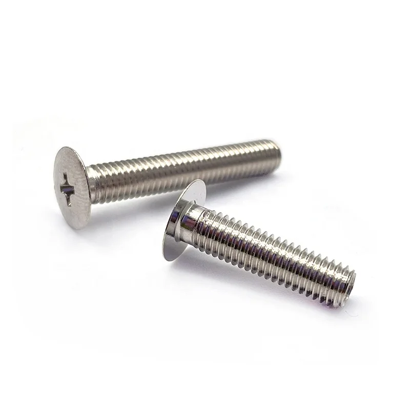 Custom iron nickel plated phillips cross ultra thin super low flat wafer head screw