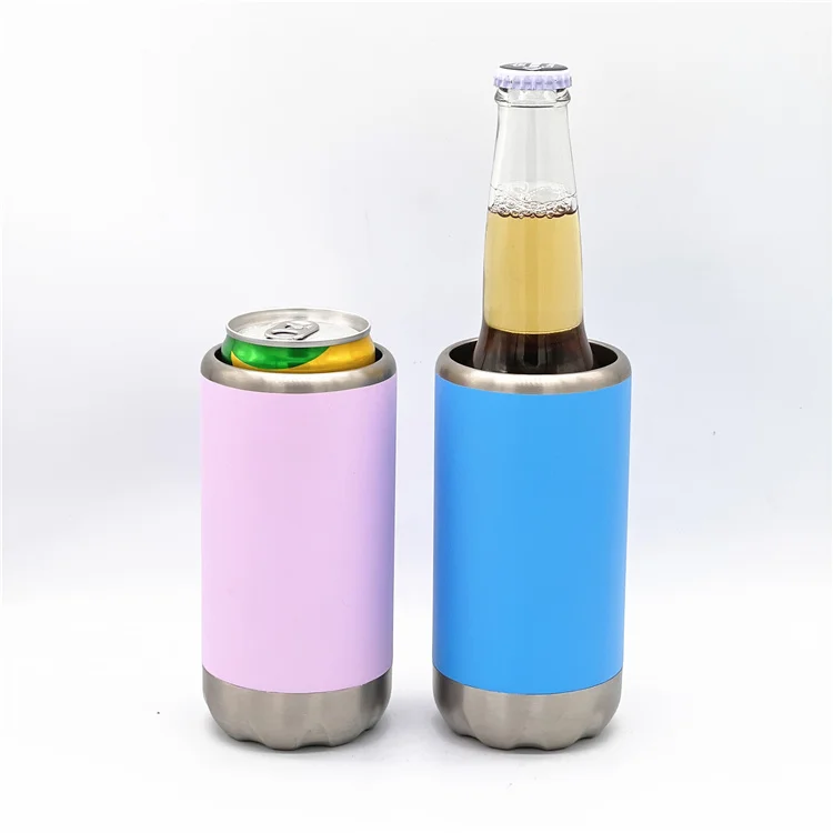 Professional manufacturer beer can cooler keeper vacuum stainless steel 12oz beer can cooler