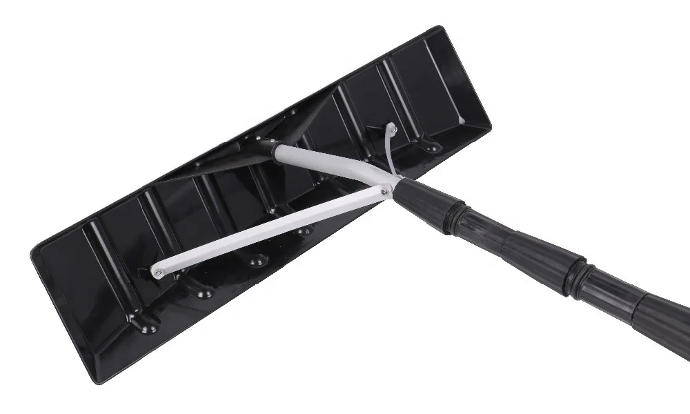 Winter snow tools telescopic roof snow pusher with plastic shovel head