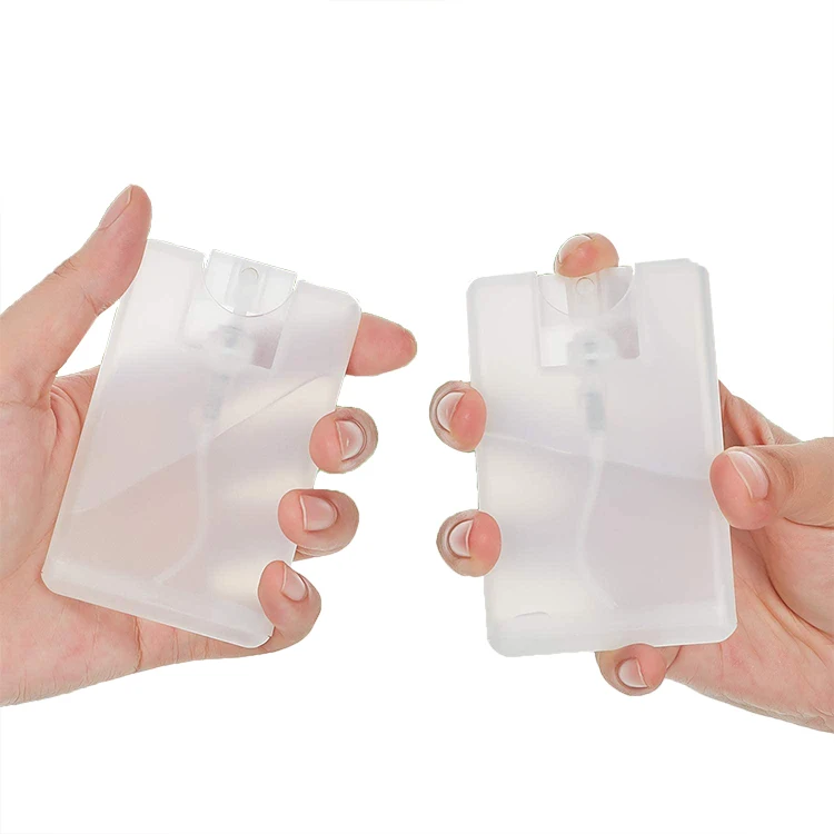 20ml Empty Portable Card Type Plastic Pocket Size Perfume Mist Flat Hand Sanitizer Spray Pocket Bottle Credit Card