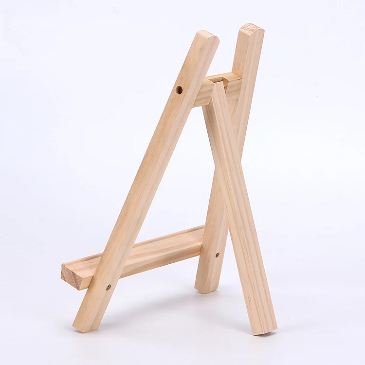 Mini Wooded Easel Natural Wood Tabletop Stand for Card Artist Photos Art Craft Painting Ladder-shaped Easel Home Decoration