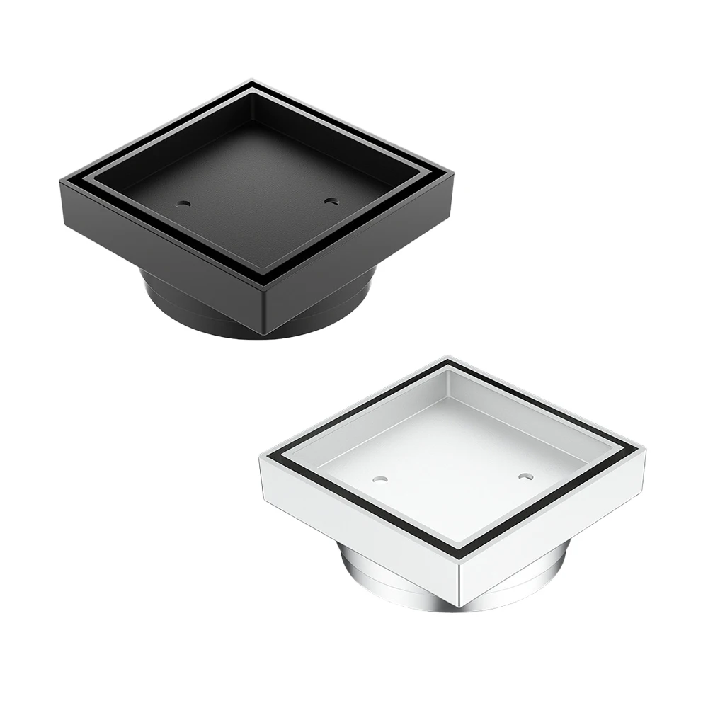 Bangqi Modern 115*115mm 75mm Brass Smart Floor Waste Drain Australia Bathroom Apartment Chrome Plated Strainer Tile Insert Basin