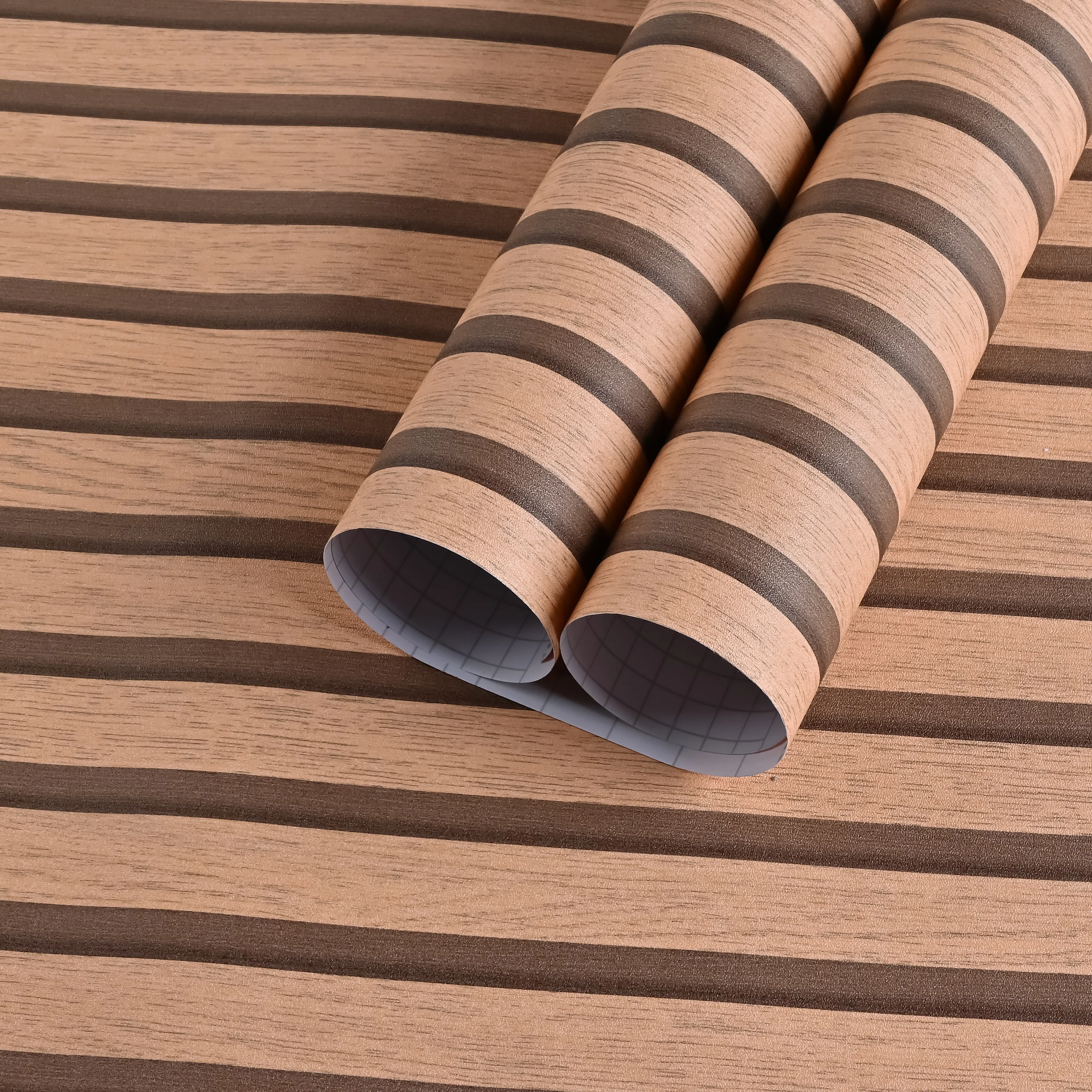 Wholesale Modern Custom Removable 3D Wood Wall paper With Stripes Peel and Stick PVC Self adhesive Vinyl Wall Stickers