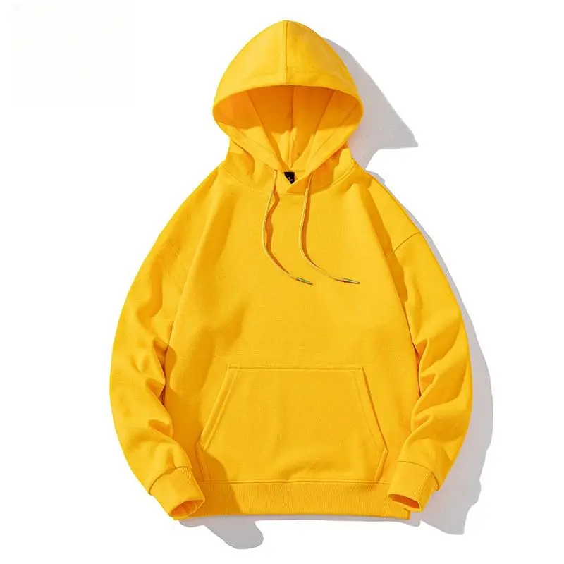 New Style Casual Wear Cotton Blend Solid Colour Long Sleeved Hoodie Fleece For Spring And Autumn Men