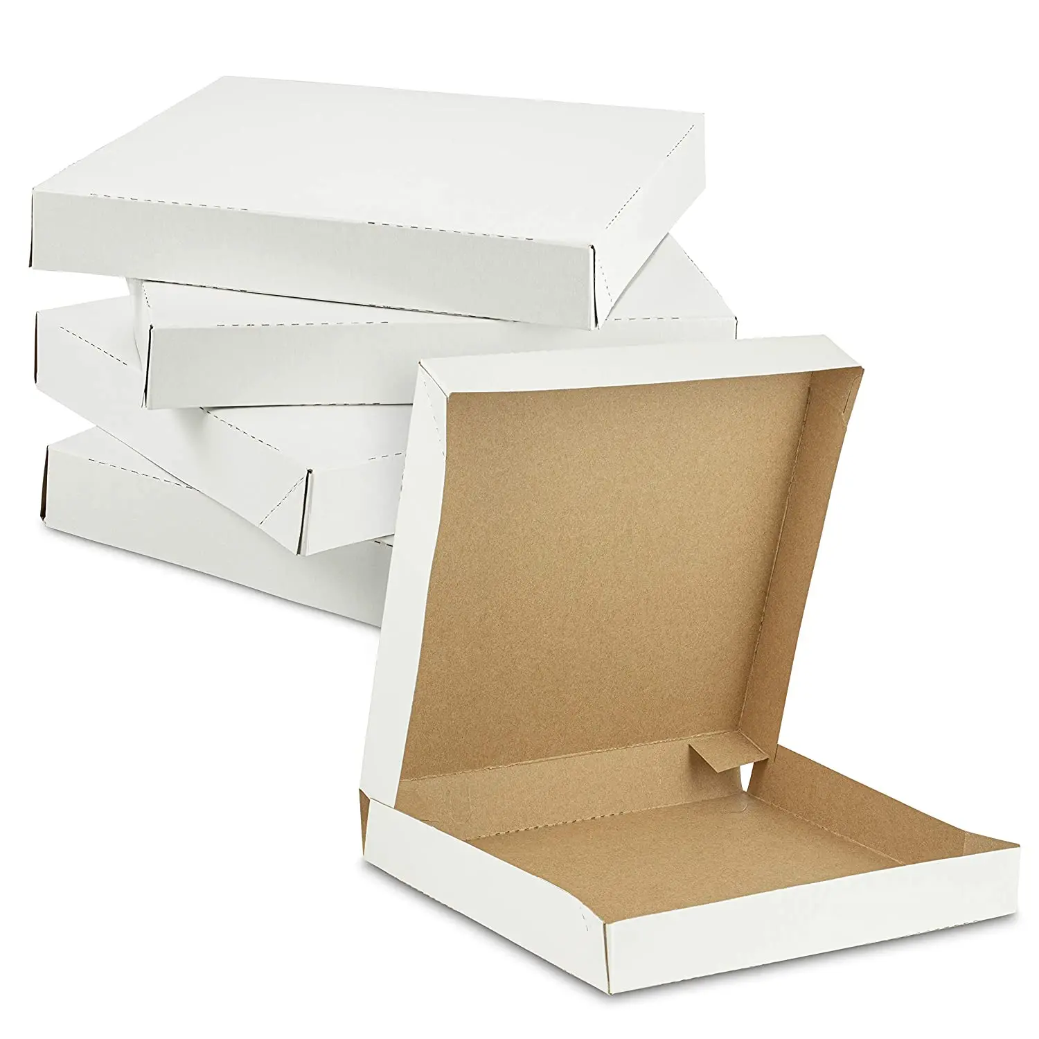 Food Delivery Kraft Custom Logo Good Price Wholesale Pizza Disposable Square Rigid Corrugated Paper Box