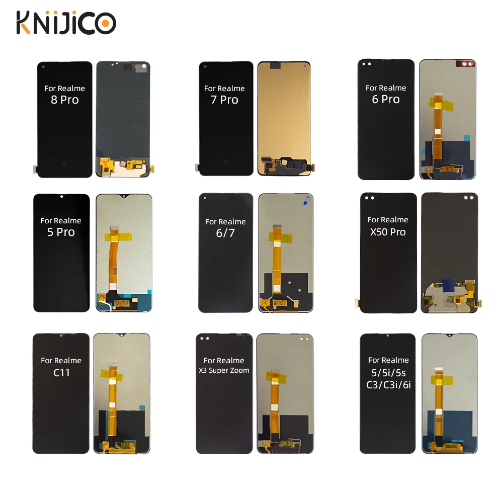 For Realme 5/5i/5s/C3/C3i/6i 5pro 6 6pro 7 7pro 8pro C11 X3 Super Zoom X50pro lcd screen replacement for Realme display screen