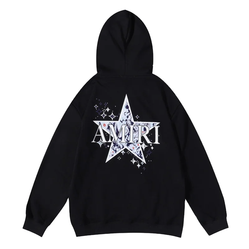 IHJ6389 young men hoodies 2021 autumn and winter clothes men hoodie star-shaped printing casual loose wholesale hoodies