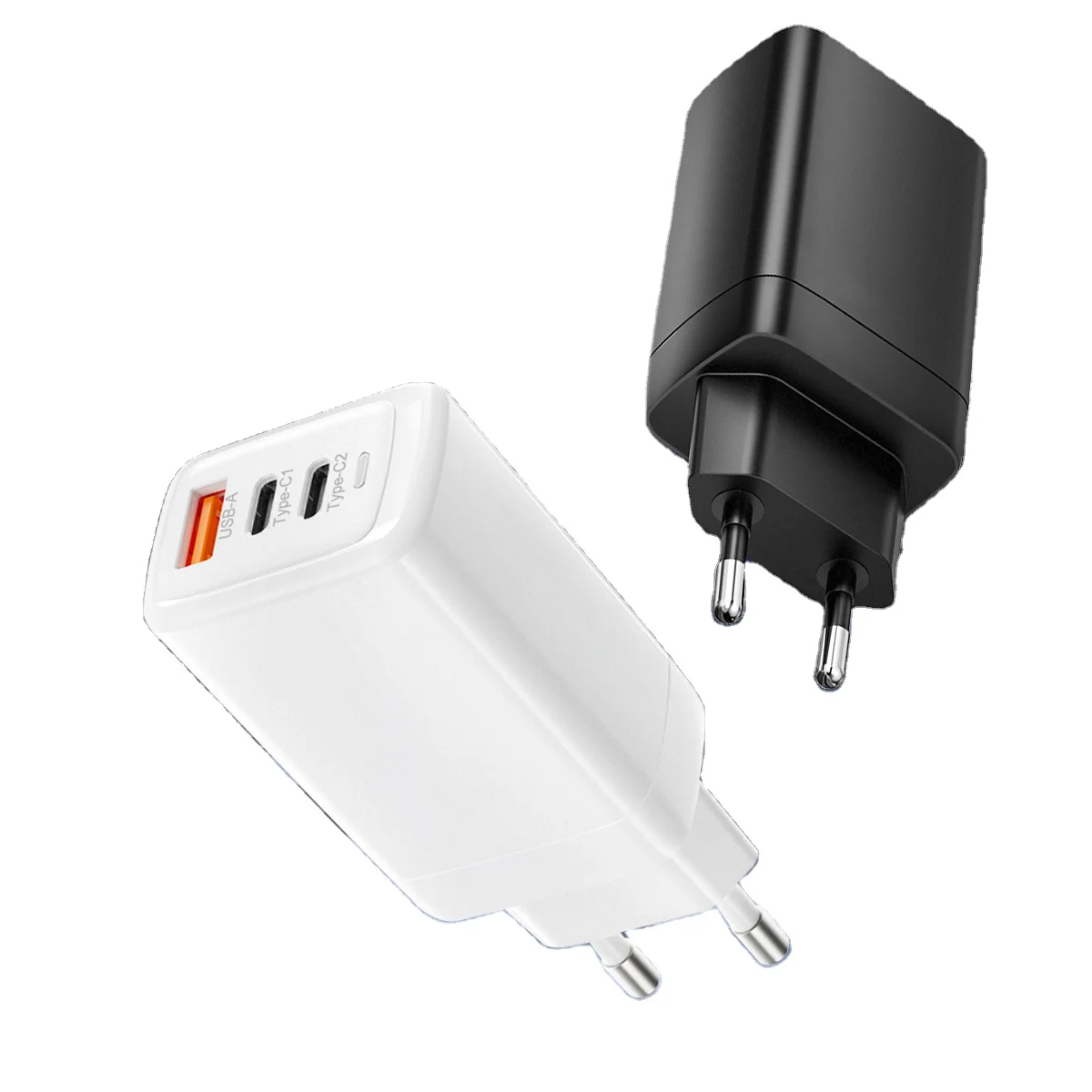 Custom US EU Wall Plug 3 Usb Ports Quick Charge QC3.0 New PD 65w Usb-c Fast Charger GaN Tech Type c Power Adapter