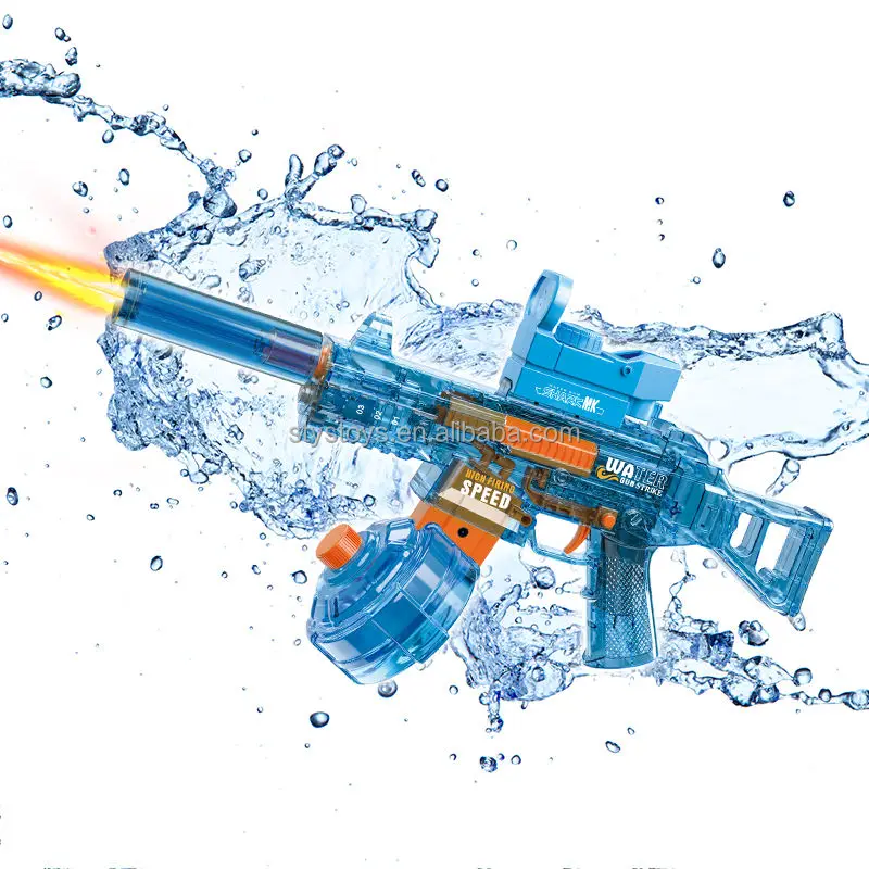 Plastic New Generation UMP45 Electric Water Gun Flame Light Fully Automatic Water Gun Toys For Boys