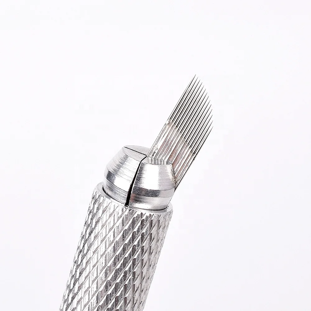 Double row needle manual pen blade 15 needle micro blade permanent makeup eyebrow tattoo 3D embroidery  Eyebrow Tattoo tools