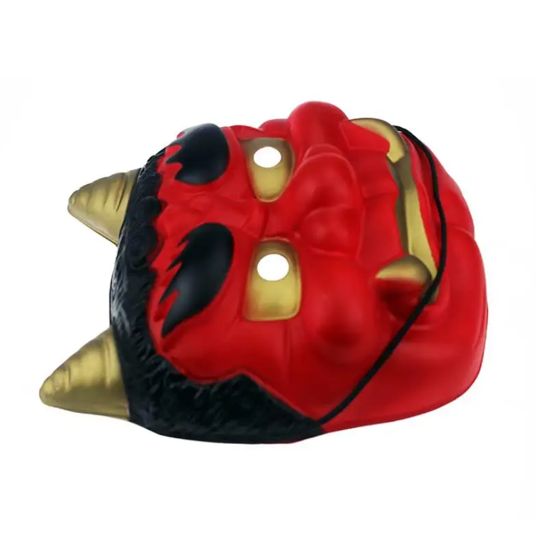 Japanese Scary Demon Anime Cosplay Mask Halloween Full Face Evil Mask with Horns 3D Party Costume Props