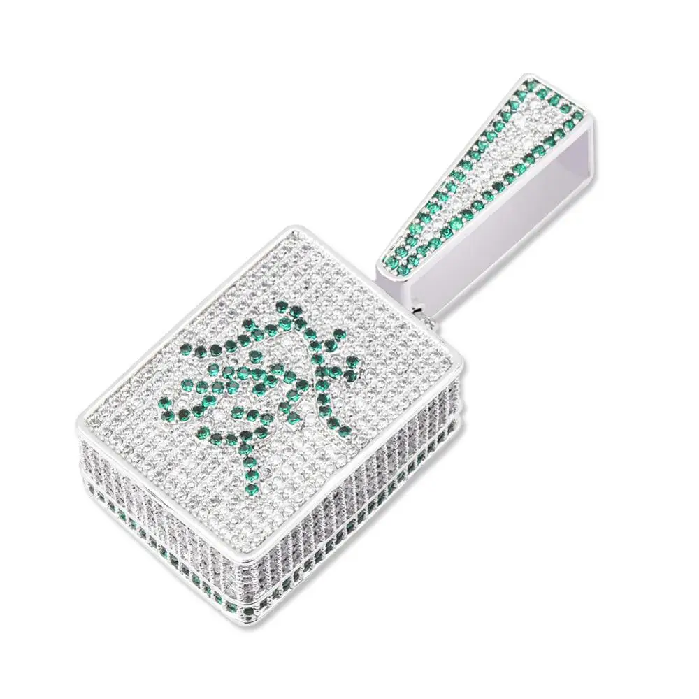 
New Arrival Mahjong Iced Out AAA CZ Prong Setting Rich Pendant 