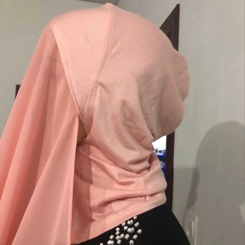 2021 new inner jersey bonnet caps headscarf plain instant chiffon hijab