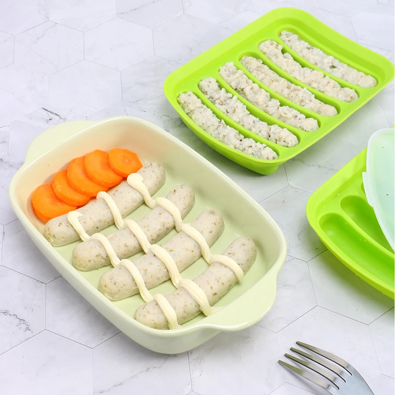 Heat Resistant Ham Baking Mould Homemade 6 In 1 Diy Hot Dog Silicone Mold Sausage Food Supplement Egg Sausage Mold
