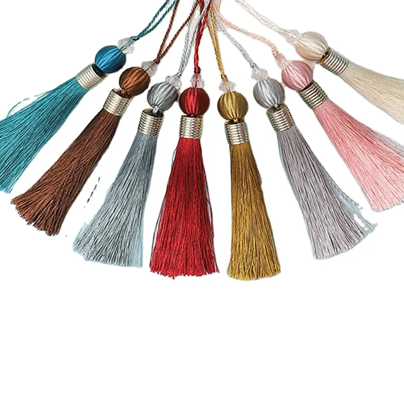 Curtain beef rainbow tassel keyring keychains tendon sleeve tying strap beaded leather tassel bag tassel lace dresses