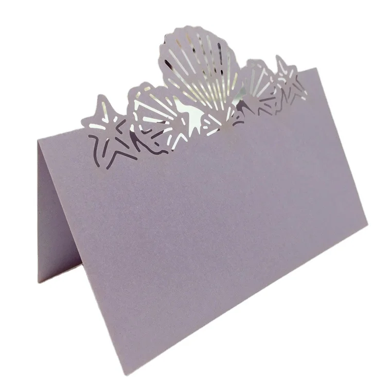 Beach Themed Wedding Place Card Seashell Table Numbers Name Place Card