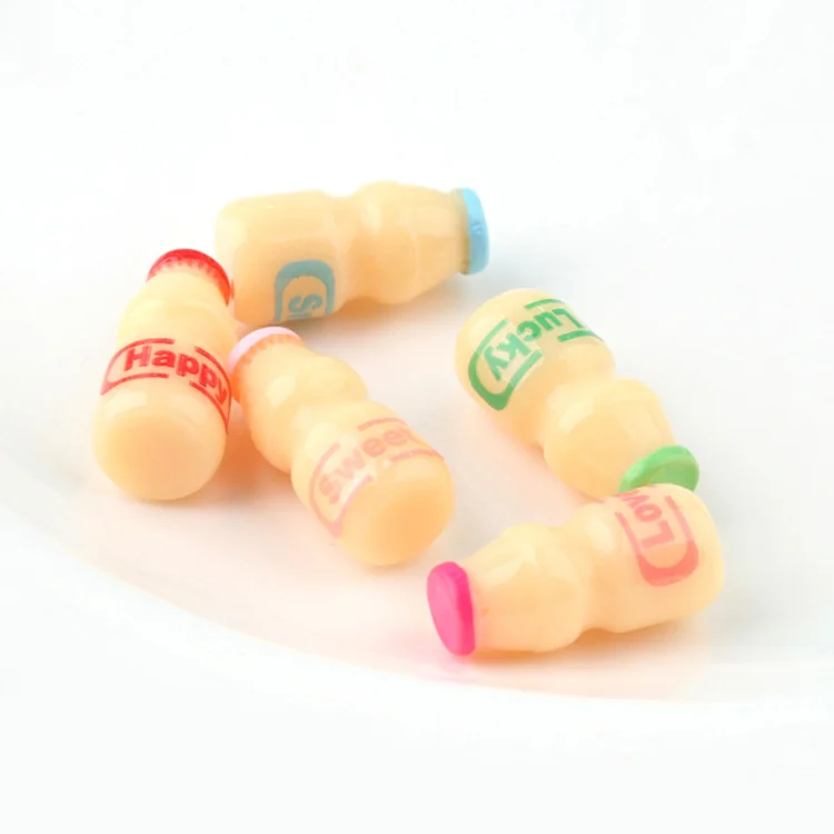 Wholesale Factory Price 3d Miniature Yogurt Bottle Resin Charms for Earring Making