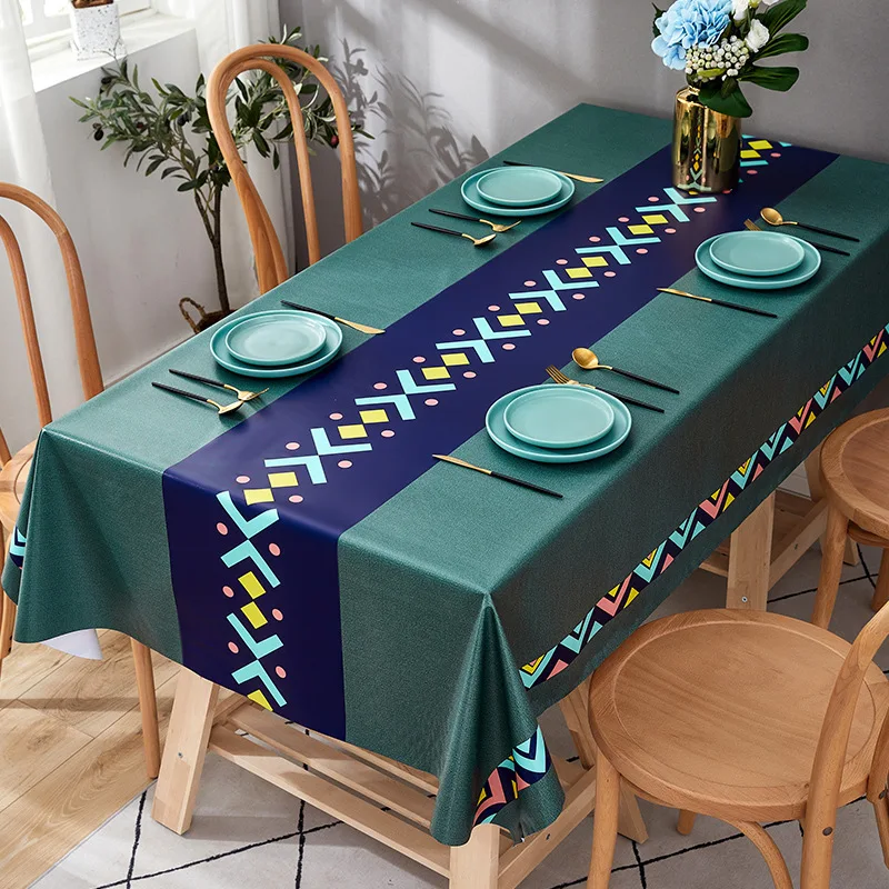
Rectangle Vinyl Tablecloth 100% Waterproof Oil Proof Spill Proof PVC Table Cloth Clean Table Cover For Kitchen Dining Picnic 