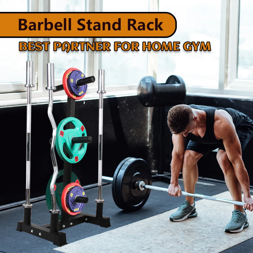 Fitness Equipment Weight Lifting Barbell Bar 4 Hole Weight Plate Tree Storage Base Rack for 50mm bar holder 2-inch Barbell Plate