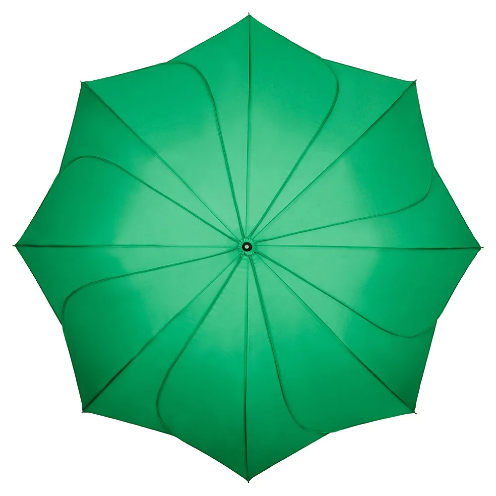 Romantic Unique Green Color Lily Flower Elegant Decorative Seams Canopy Rain Protection Straight Umbrellas