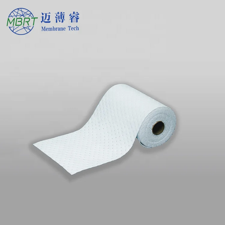 Factory customized 300cm*40cm high adsorption rate oil absorbent roll use to collect oil drip & clean machine parts