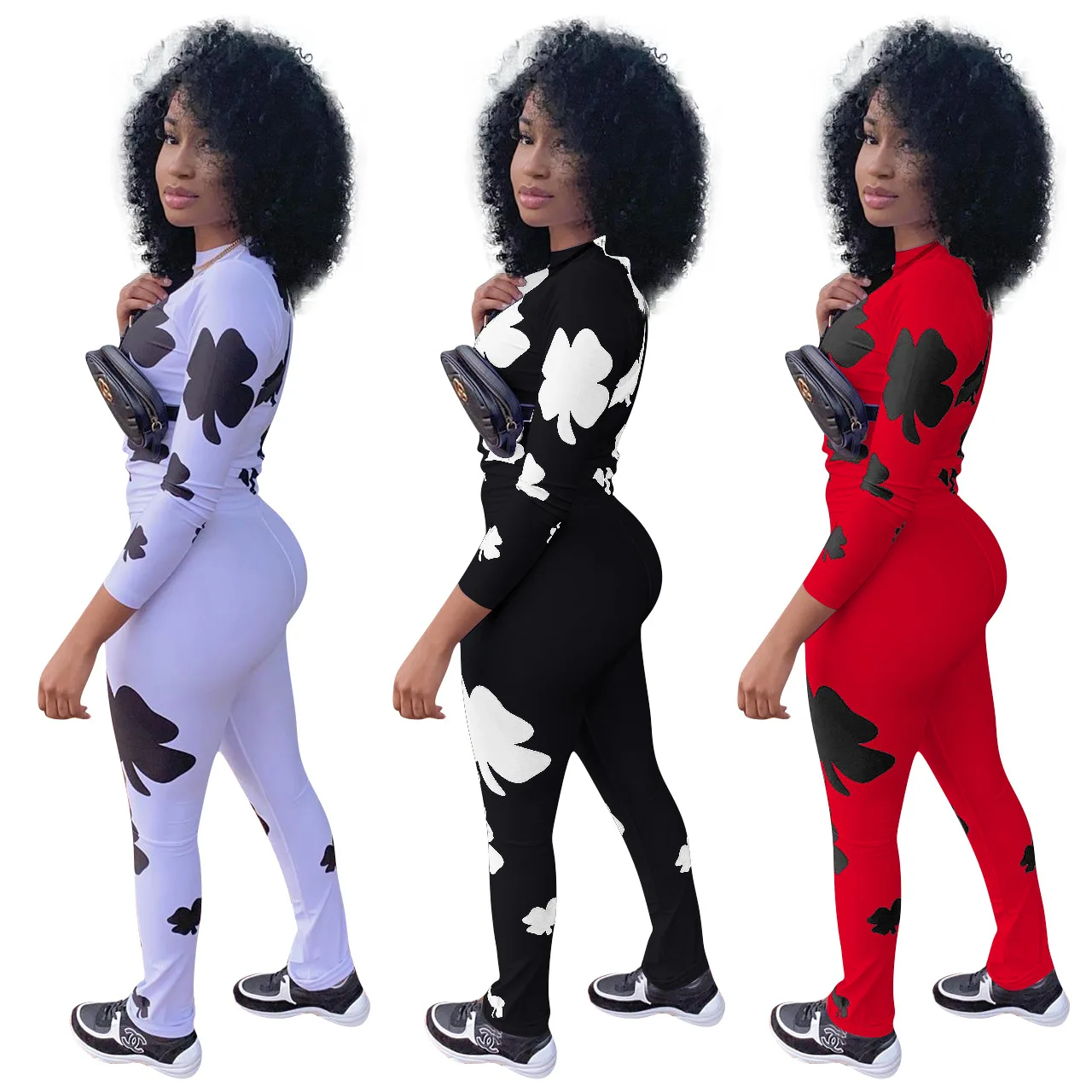 Dropshipping New Arrivals Print Bodycon Casual Womens Sets Women Clothing Sets 2022 Fall Clothing For Women