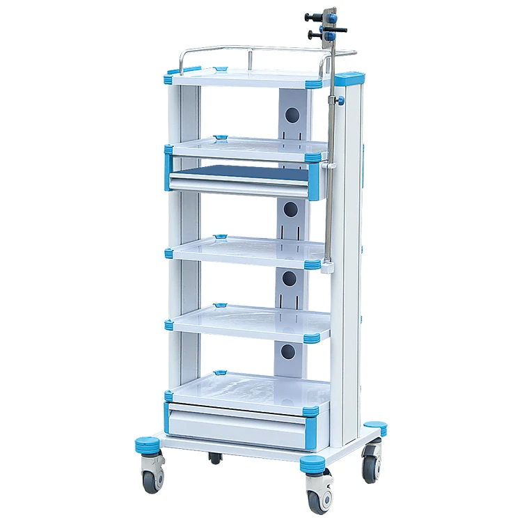 Simple and Light Weight Adjustable Height Doctor Nursing Medical  Workstation Cart Trolley