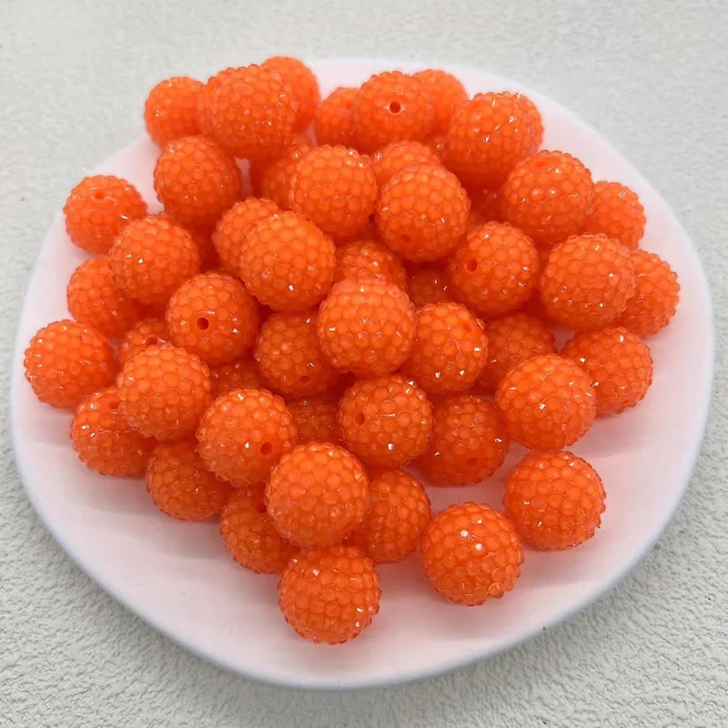 Wholesales Bulk Price 100pcs/Bag Multi Color 20mm Acrylic Beads Clear Resin Rhinestone Acrylic Beads For Beaded Pen Maki