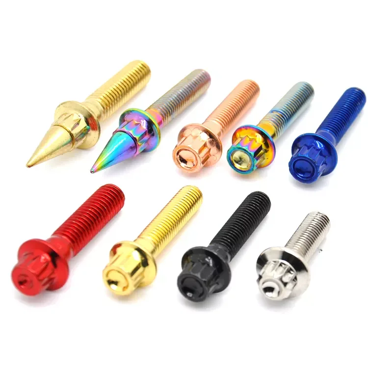 Custom M6 M7 M8 24mm 32mm gold chrome black red blue 12 point bolt for BBS RS wheel
