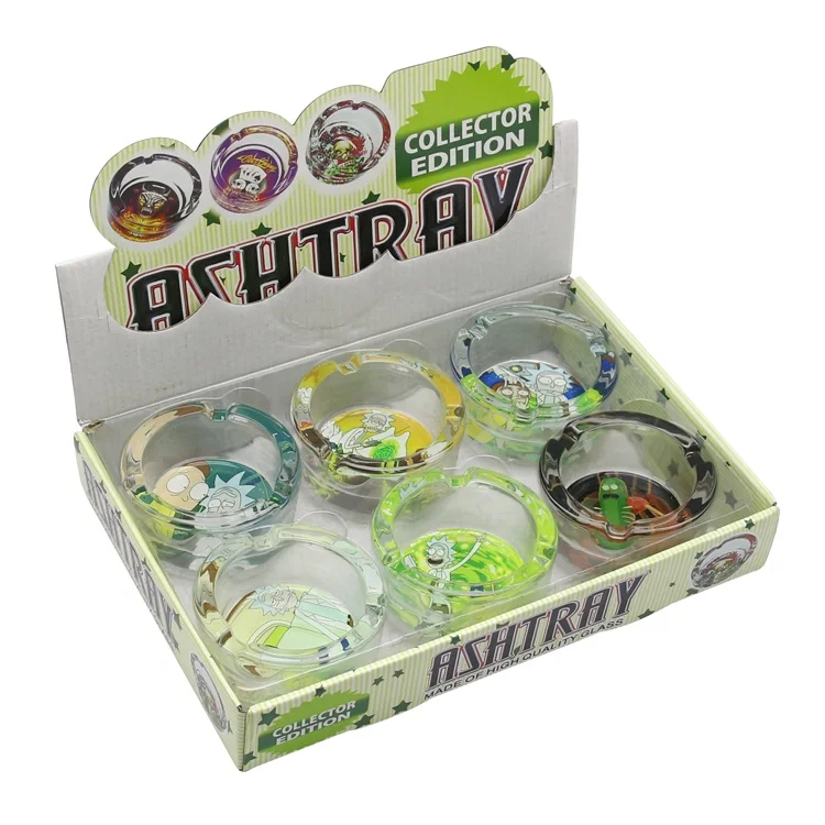 Wholesale Smoke Shop Pocket Glass Ashtray Smokeless Round Ash Tray Custom Logo Backwood Ashtray Cigarette Smoking Accessories