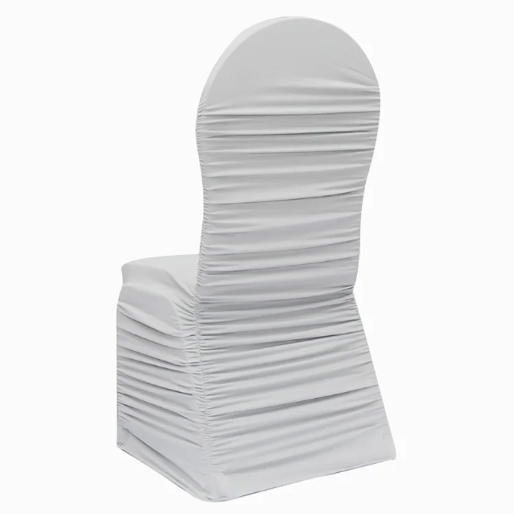 Wholesale wedding Ruffled stretch spandex banquet chair cover factory