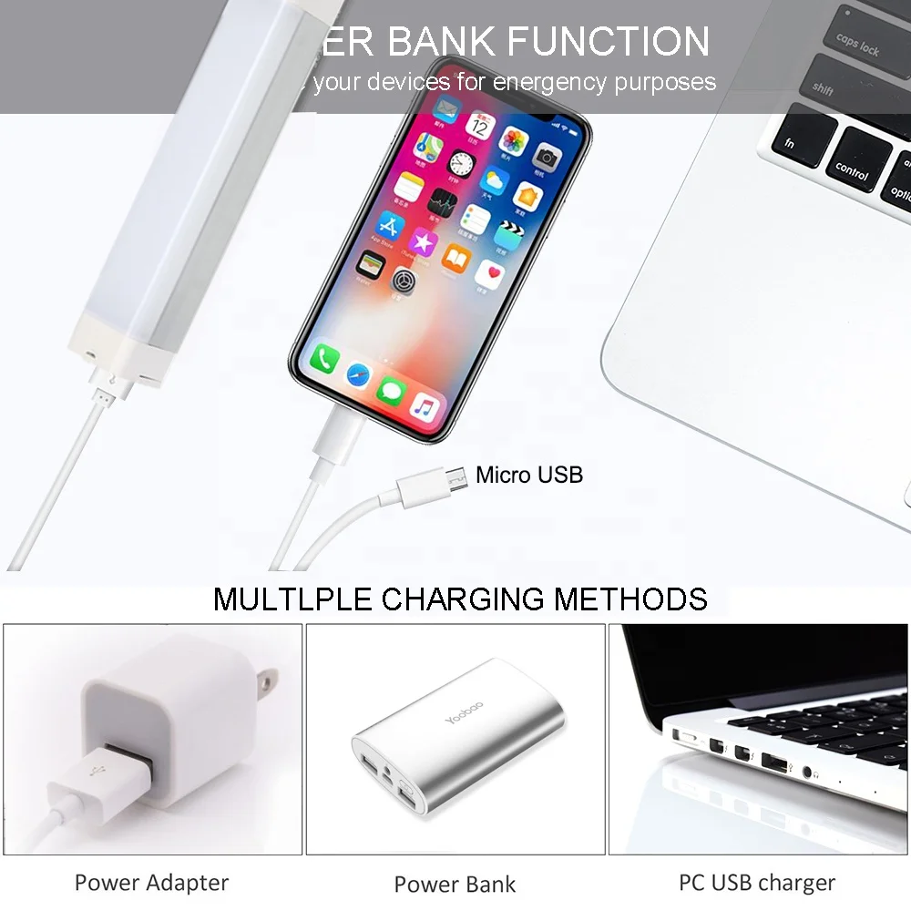 Светодиодная аварийная лампа USB DC/AC зарядная лампа