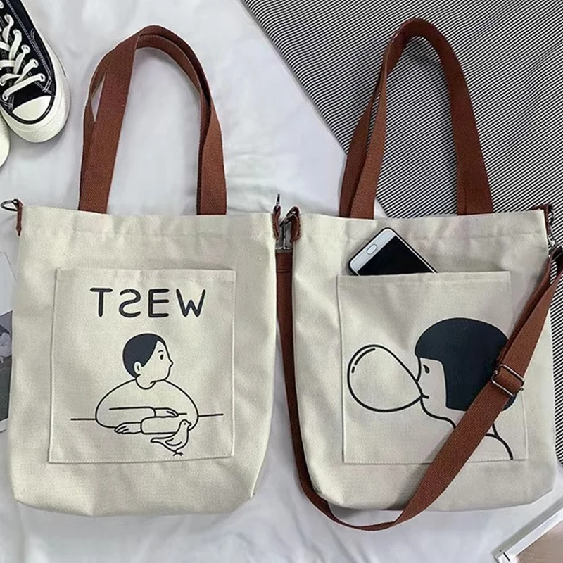 Эко-переработанная однотонная сумка с принтом