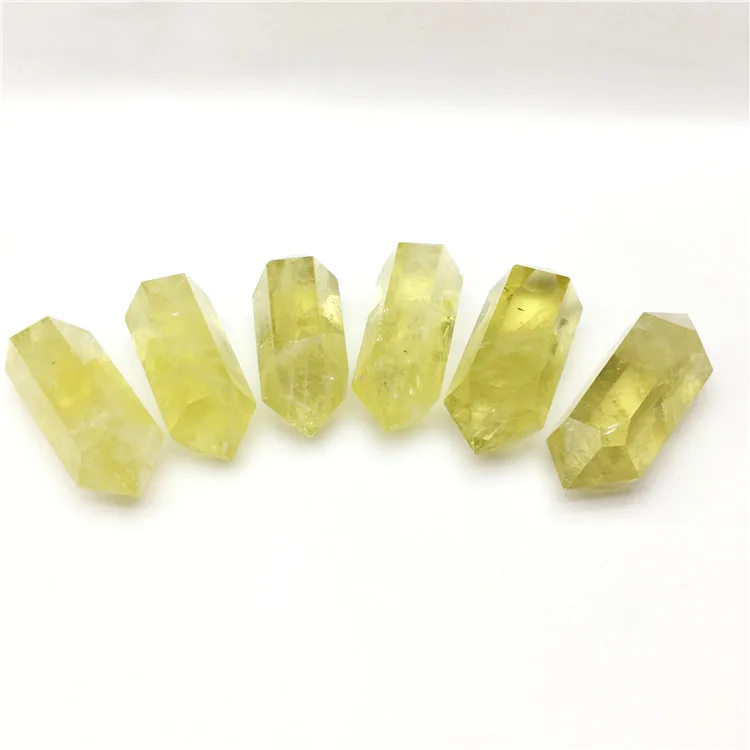 Natural citrine Double Terminated wand yellow quartz crystal point