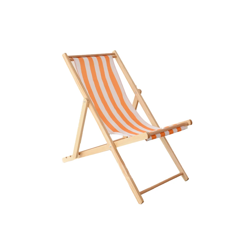 New design adjustable height wooden foldable beach chair portable beach lounger chair