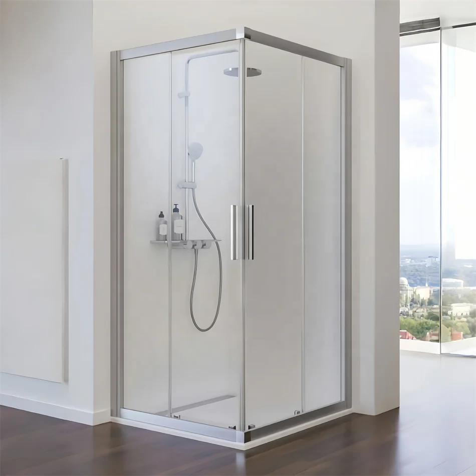 Oumeiga frame door for shower cubicle 760mm corner entry shower enclosures chrome profile