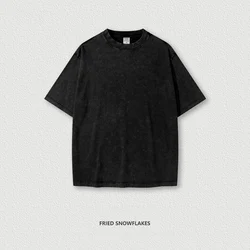 2023 print on demand t-shirt dropshipping vintage t shirt washed boxy tee mens heavyweight tshirt