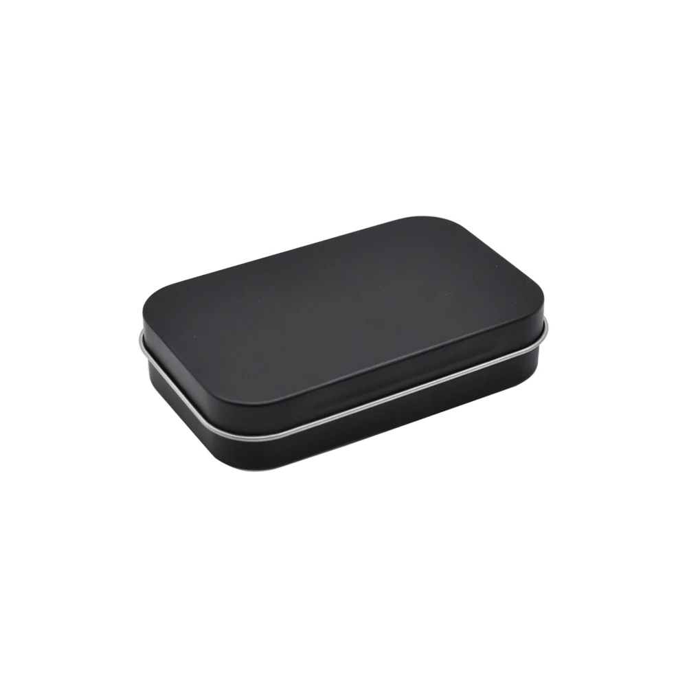 Gift Silver Square Rectangle Candy Packaging Hinge Tin Case Hinged Lid Metal Small Box Wholesale