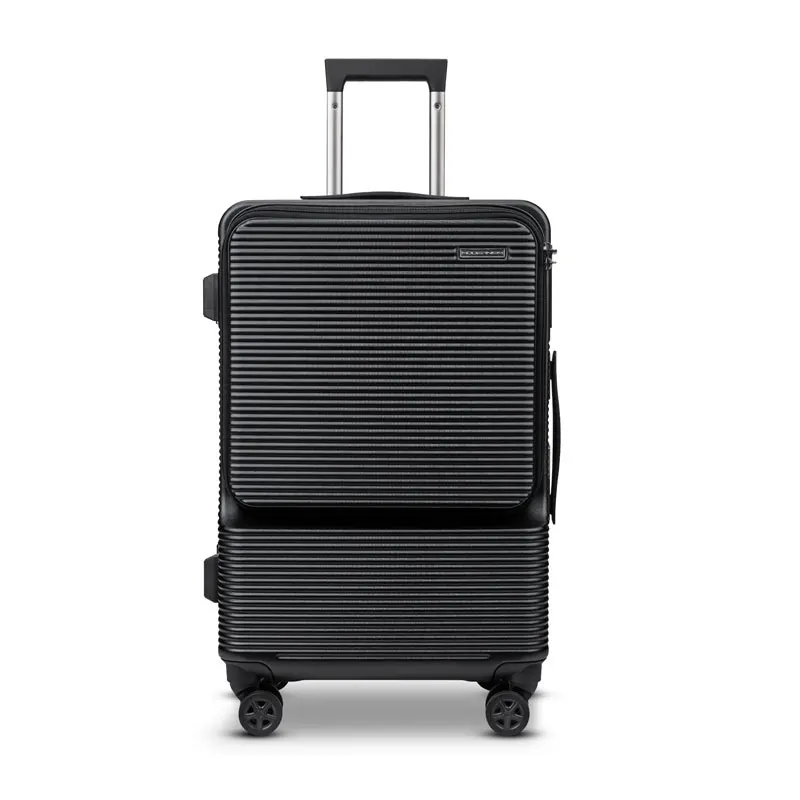 High quality Minis Aluminum frame luggage Business trip suitcase with front open pocket.
