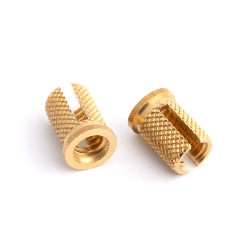 MICADY brass diamond knurled Press In slotted M2 M3 M4 M5 M6 M8 M10 M12 PFLB threaded inserts nuts
