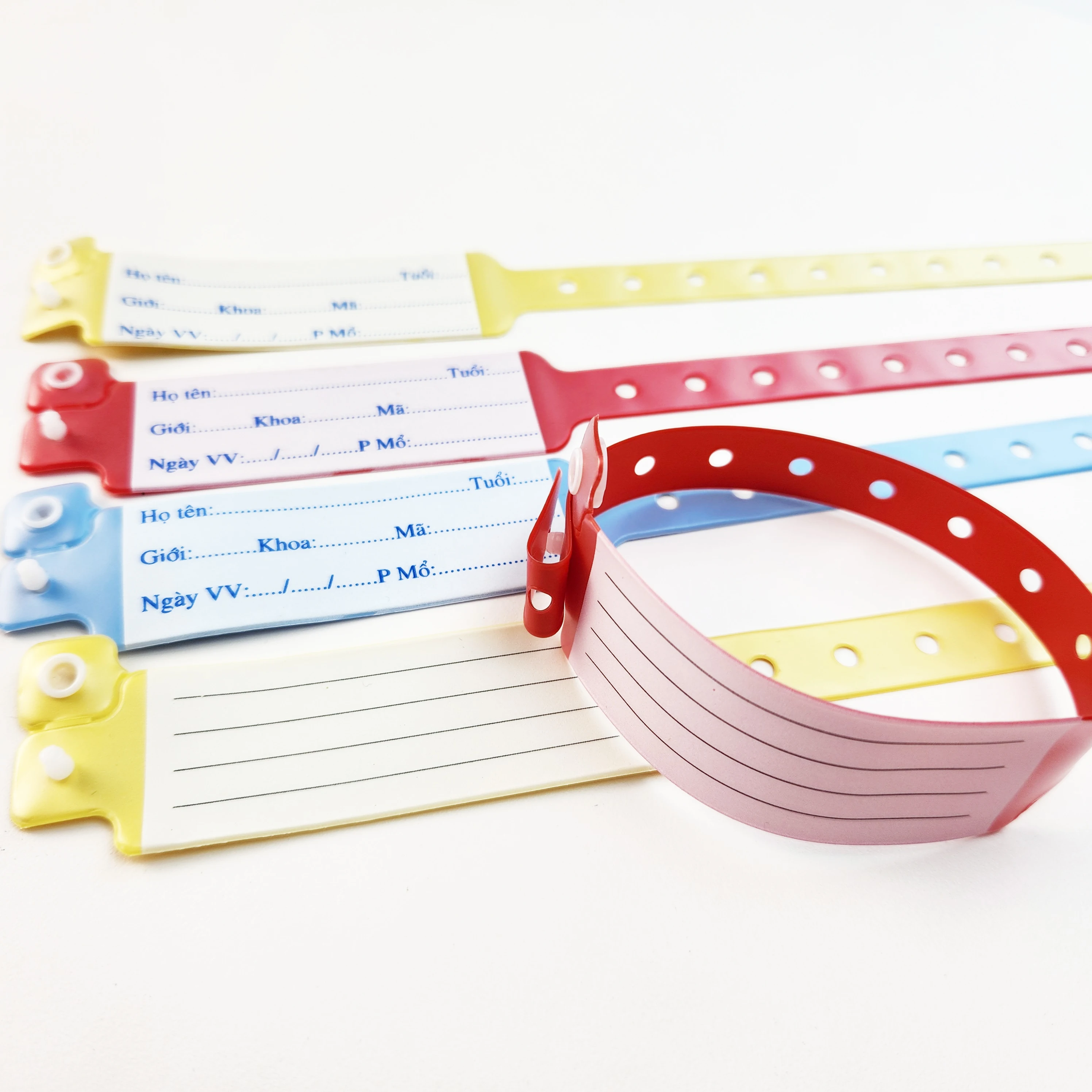 hot selling PVC disposable written on medical adult patient wristband