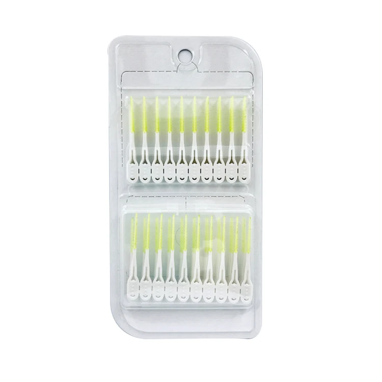
Factory Price with High Quality Traditional Type soft picks rubber interdental brush 10 Pcs-connected 