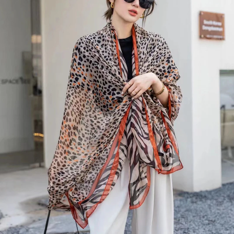 Stylish Wholesale Custom Floral Printing Silk Chiffon Long Scarf High Quality Satin Silk Soft Long Shawl