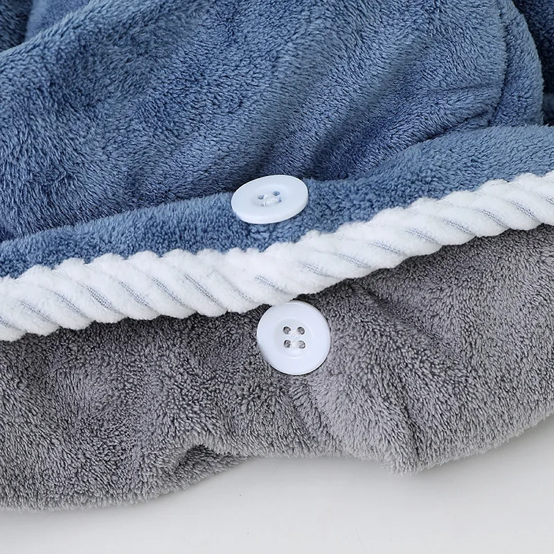 OEM Free Design Custom Logo Quick Dry Soft Flannel Hair Drying Towel Wrap